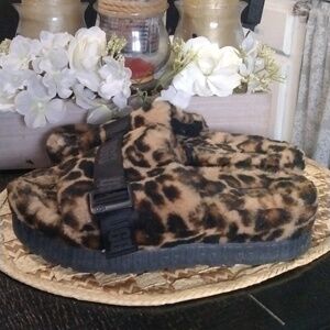 UGG Leopard Print Platform Slippers
